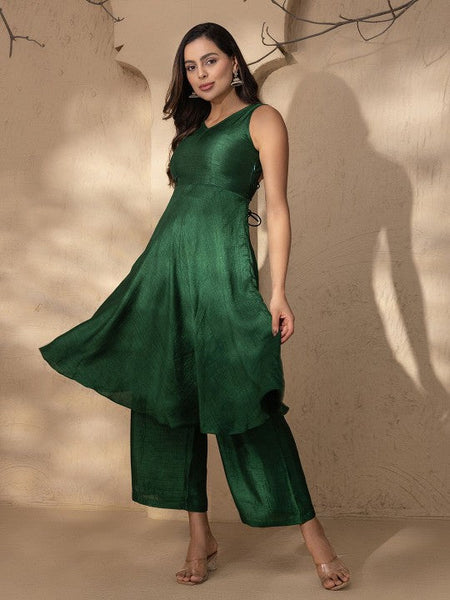 Backless Flared Kurta With Palazzo Suit Set VitansEthnics