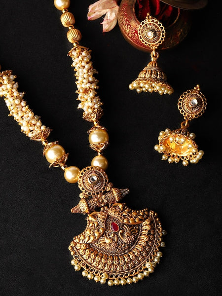 Women Gold-Plated Handcrafted Jewelry Set VitansEthnics