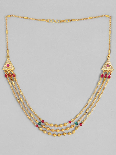 22K Gold-Plated Handcrafted Layered Beaded Necklace VitansEthnics