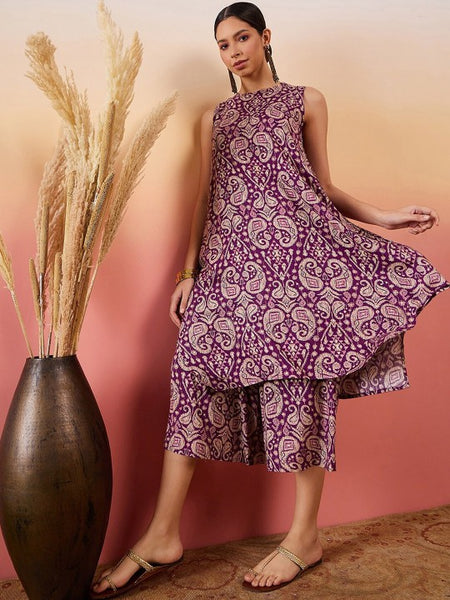 Paisley Printed Kurta with Palazzo Pants For Women, Co-Ords Set, Pant Kurti Set, Coord Set, Ethnic Indian Dress, Kurti Set, Indian Suit VitansEthnics