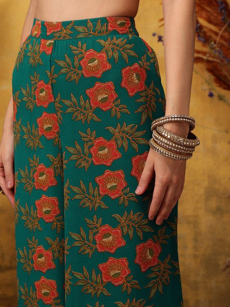 Floral Printed Crop Top with Palazzo Set for Women Boho Chic Coord Set Festival Outfit Ethnic Indian Dress Co-ords, Indo Western Outfit VitansEthnics