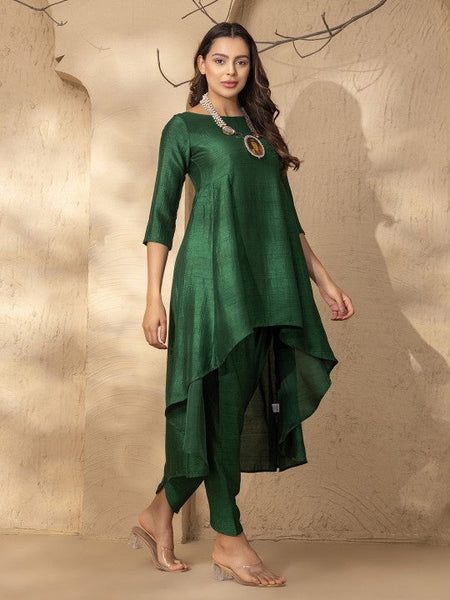 High Low Flared Kurti with Dhoti Pants Set VitansEthnics