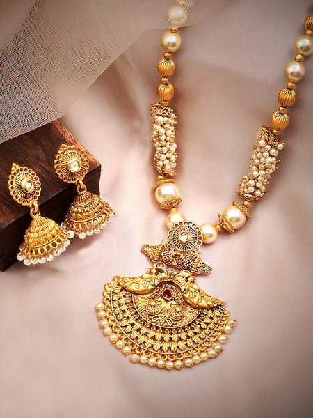 Women Gold-Plated Handcrafted Jewelry Set VitansEthnics