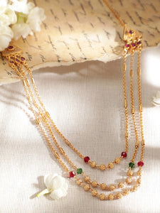 22K Gold-Plated Handcrafted Layered Beaded Necklace VitansEthnics