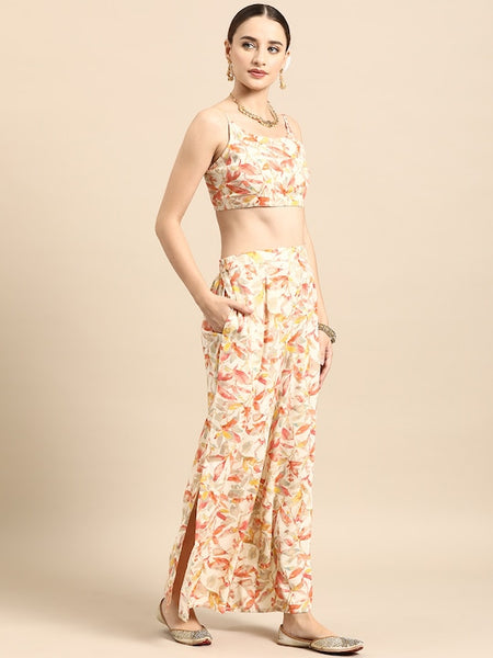 Women Ethnic Printed Co-Ords with Shrug VitansEthnics