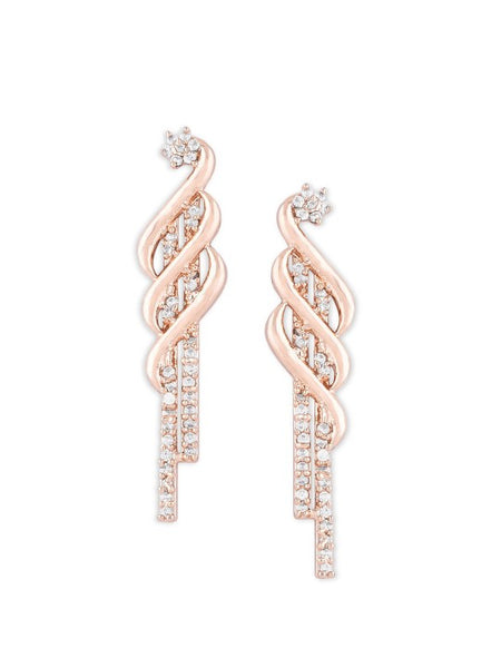 Rose-Gold Plated White CZ-Studded Jewellery Set VitansEthnics