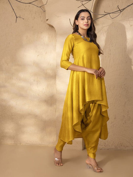 High Low Flared Kurti with Dhoti Pants Set VitansEthnics