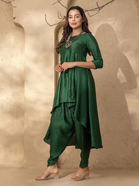 High Low Flared Kurti with Dhoti Pants Set VitansEthnics