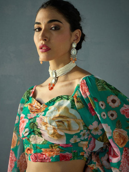 Floral printed Ready To Wear Lehenga Choli VitansEthnics
