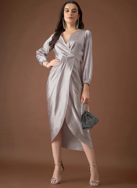 Designer Indian Dhoti Dress For Women, Dhoti Kurti For Women, Overlap neck Tulip midi Dress, Indo Western Dress, Indian Dress, Party Wear VitansEthnics
