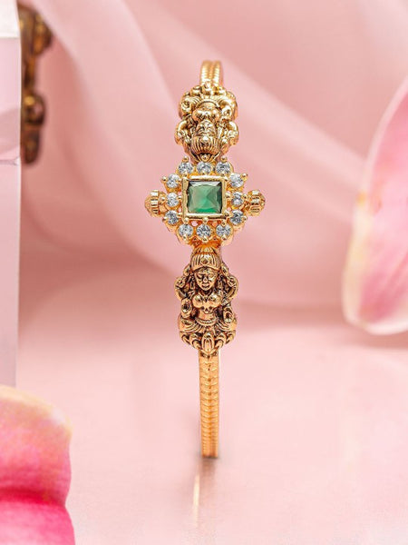 Gold-Plated Ruby & Emerald Kundan Studded Openable Kada Bangle (Copy) VitansEthnics