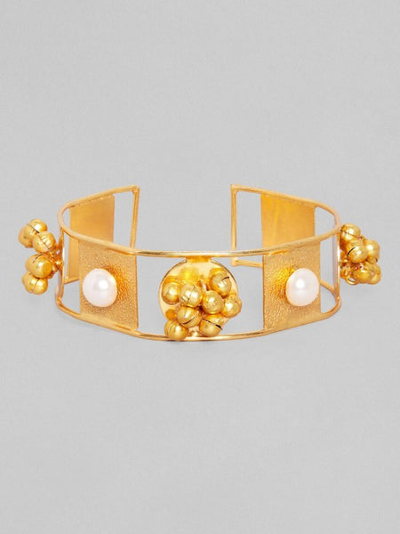 Brass Cubic Zirconia Rhodium-Plated Cuff Bracelet (Copy) VitansEthnics