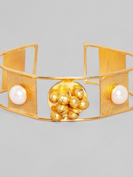 Brass Cubic Zirconia Rhodium-Plated Cuff Bracelet (Copy) VitansEthnics