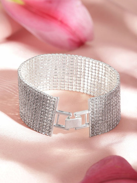 Silver-Plated Antique Bangle-Style Bracelet (Copy) VitansEthnics