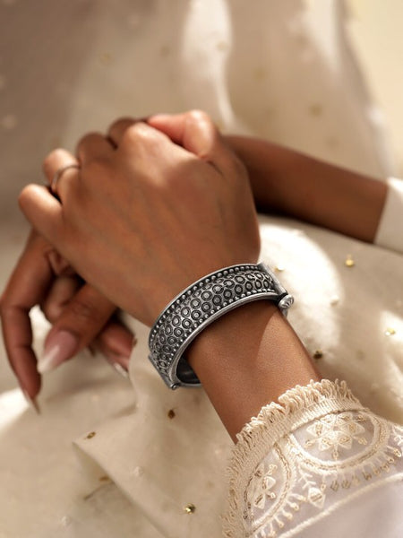 Oxidised Silver-Plated Multi-Layered Chain Bracelet with Silver Bells (Copy) VitansEthnics