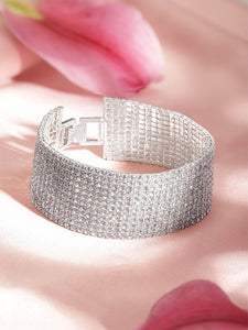 Silver-Plated Antique Bangle-Style Bracelet (Copy) VitansEthnics