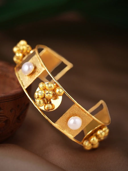 Brass Cubic Zirconia Rhodium-Plated Cuff Bracelet (Copy) VitansEthnics
