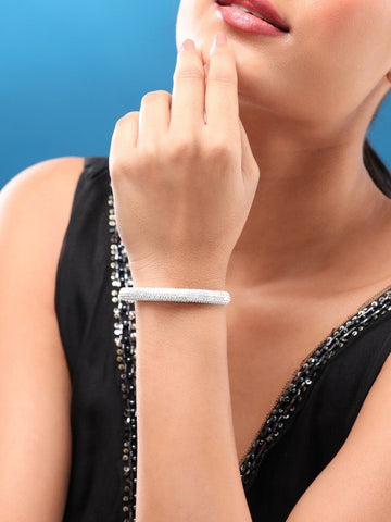 Gold-Plated Cubic Zirconia Cuff Bracelet (Copy) VitansEthnics