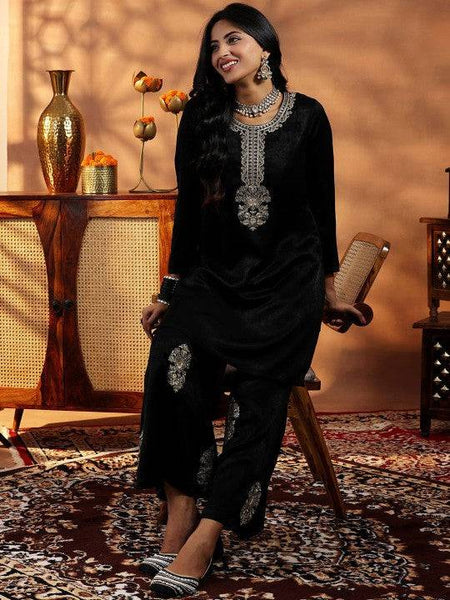 Women Indo Western Floral Embroidered Sequinned Tunic With Palazzos Ethnic Co-Ords Set VitansEthnics