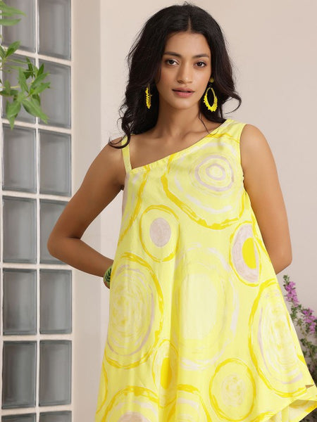 Women Indo Western Printed One Shoulder Tunic Top With Palazzos Co-Ords Set VitansEthnics