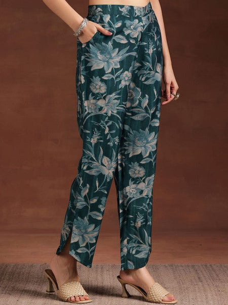 Women Indo Western Floral Printed Pleated Tunic & Palazzos Ethnic Co-Ords Set VitansEthnics