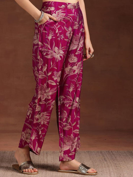 Women Indo Western Floral Printed Pleated Tunic & Palazzos Ethnic Co-Ords Set VitansEthnics