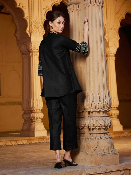 Women Floral Embroidered Top & Trousers Co-ords Set VitansEthnics
