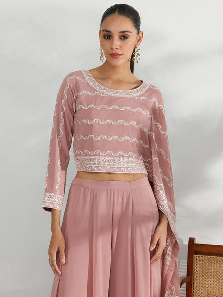 Women Indo Western Floral Printed Statement Sleeveless Tunic with Flared Palazzos Co-Ords Set VitansEthnics