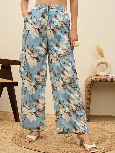 WomenOversized Floral Printed Long Sleeves Shirt With Palazzo Co-ords Set VitansEthnics