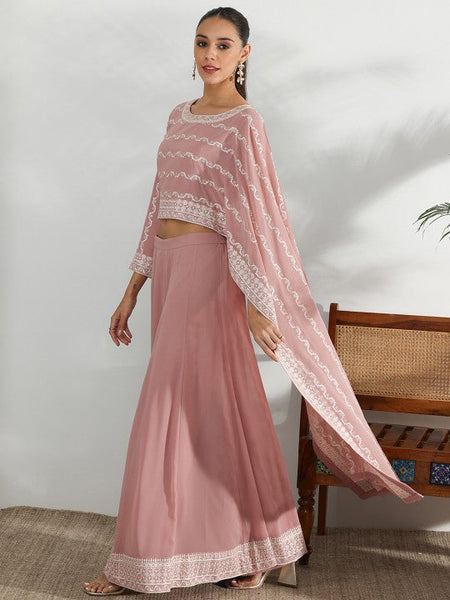 Women Indo Western Floral Printed Statement Sleeveless Tunic with Flared Palazzos Co-Ords Set VitansEthnics