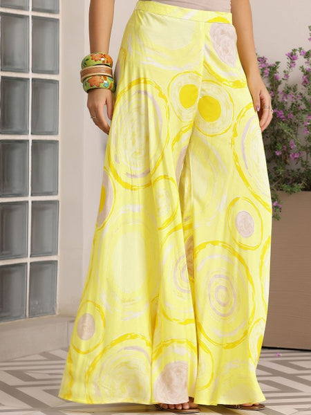 Women Indo Western Printed One Shoulder Tunic Top With Palazzos Co-Ords Set VitansEthnics