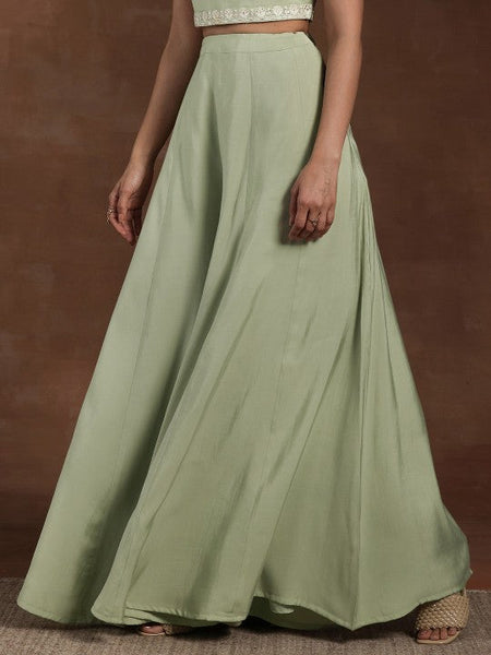Women Indo Western Embroidered Crop Top with Palazzos & Long Shrug Co-Ords Set VitansEthnics
