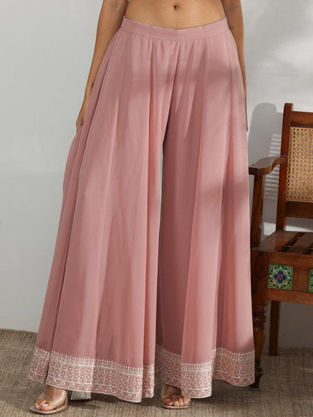 Women Indo Western Floral Printed Statement Sleeveless Tunic with Flared Palazzos Co-Ords Set VitansEthnics