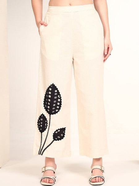 Women Indo Western Embroidered Pure Cotton Tunic With Trousers Co-Ords Set VitansEthnics