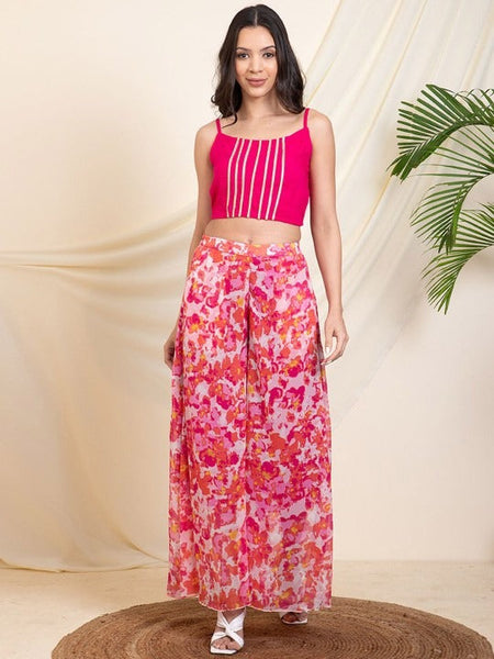 Women Abstract Printed Tunic & Palazzo With Inner Top Co-Ords Set VitansEthnics