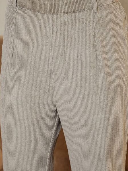 Grey corduroy Waist Coat and Bell bottom Pants VitansEthnics