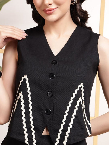 Women Indo Western Waist Coat With Trousers Co-Ords Set VitansEthnics