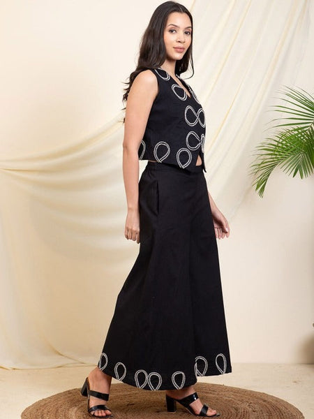 Women Waist Coat With Bell Bottom Pant Co-Ords Set VitansEthnics