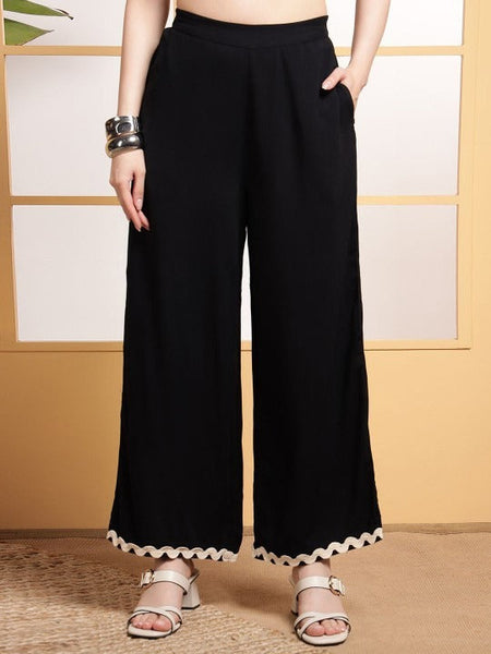 Women One Shoulder Asymmetric Tunic & Trousers Co-Ord Set VitansEthnics