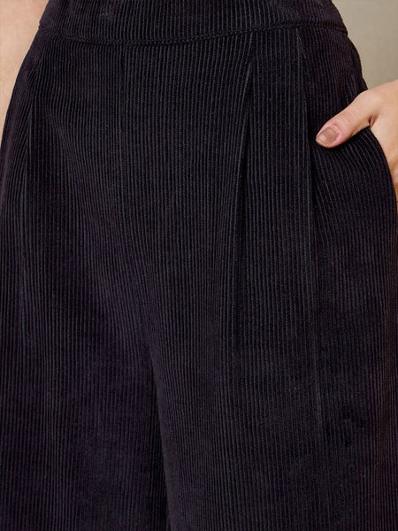 Black corduroy Three Piece Coord Set VitansEthnics