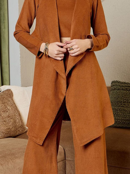 Rust brown corduroy Three Piece Coord Set VitansEthnics