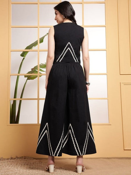 Women Indo Western Waist Coat With Trousers Co-Ords Set VitansEthnics