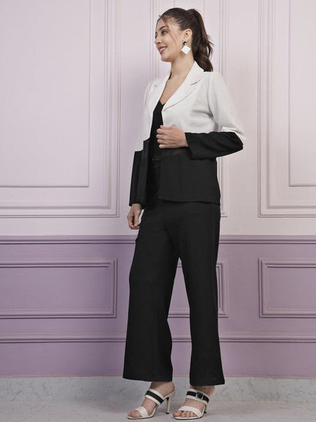 Women Colourblocked Coat with Trousers Co-Ords set VitansEthnics