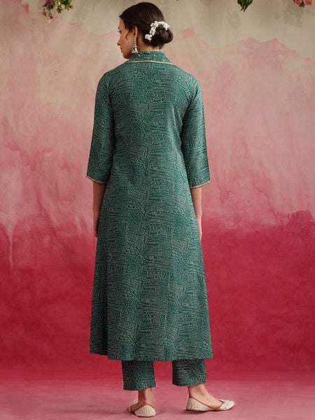 Women Abstract Printed Tunic With Trousers & Shrug Co-Ords set VitansEthnics
