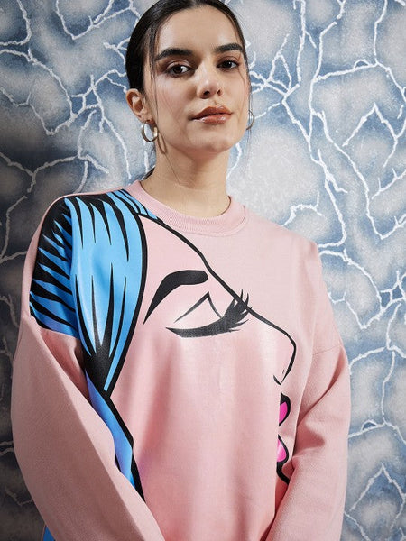 Women Graphic Printed Sweatshirt With Trouser Co-Ords set VitansEthnics