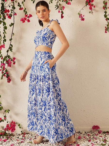 Women Printed Top & Skirt Co-Ord Set VitansEthnics