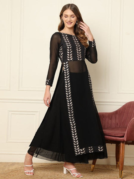 Women Printed Tunic Top With Palazzos Set Indo-Western Outfit VitansEthnics