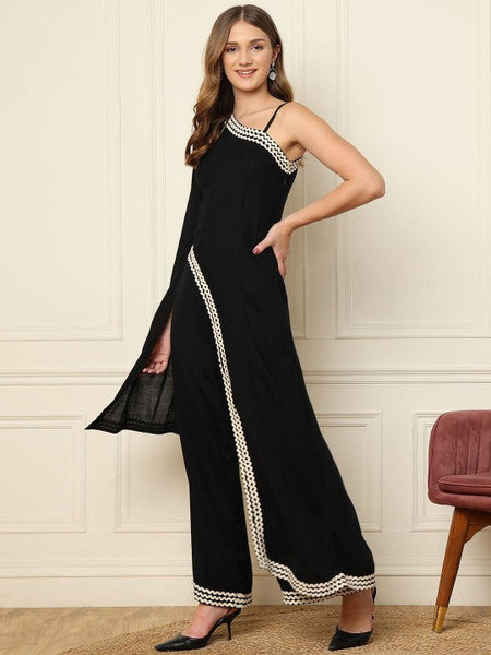 Women One Shoulder Tunic Top With Palazzos Set Indo-Western Outfit VitansEthnics