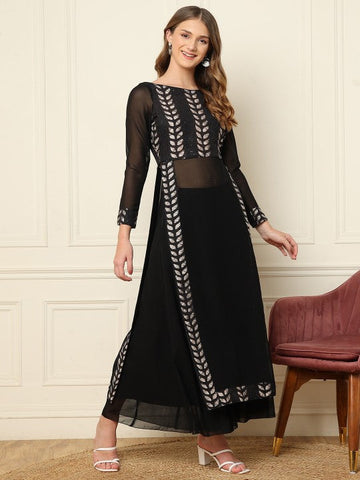 Women Printed Tunic Top With Palazzos Set Indo-Western Outfit VitansEthnics