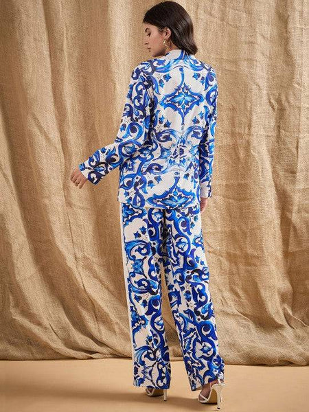 Women Floral Printed Blazer With Trousers Co-Ords Set VitansEthnics